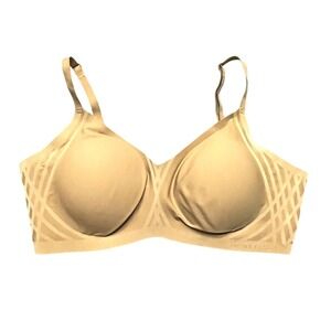 Honeylove Bra Womens Liftwear Silhouette Wire Free Bra Sand Tan Size XL 38D 38DD